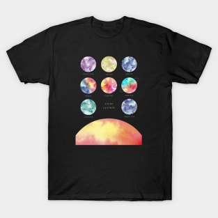 Minimalist Watercolors Solar System T-Shirt